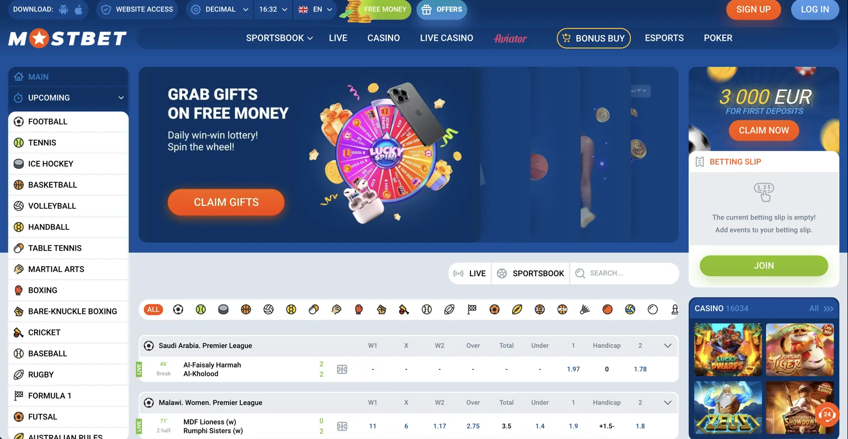 Mostbet sportsbook